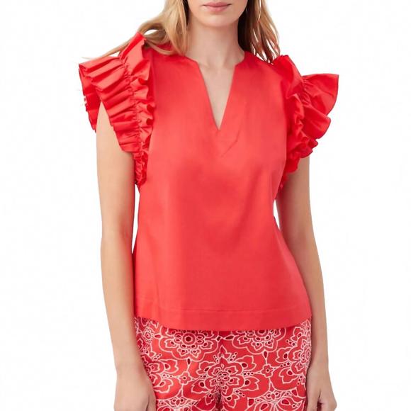 NEW TRINA TURK augusto top in coral - Picture 1 of 3